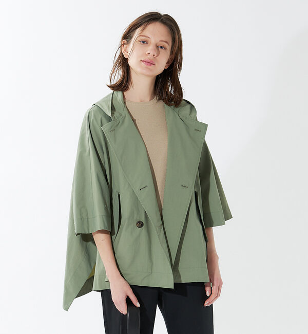 qualite「撥水ポンチョコート」|その他|セージグリーン