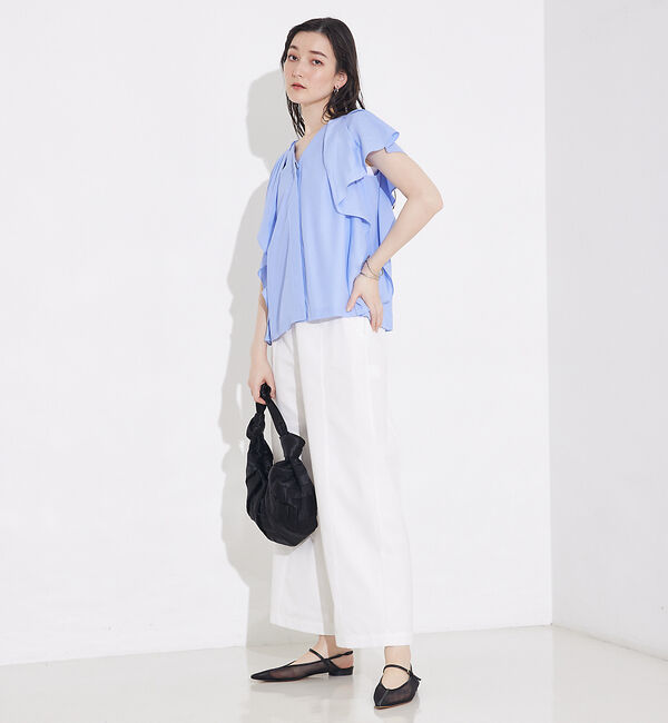 qualite「袖タックフリルシャツ」|シャツ・ブラウス|