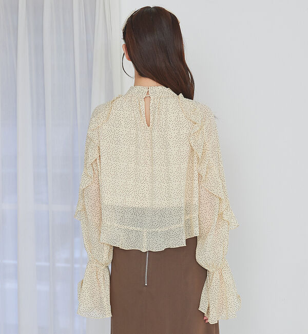 SELFIST「フリルスリーブハイネックブラウス」|シャツ・ブラウス|