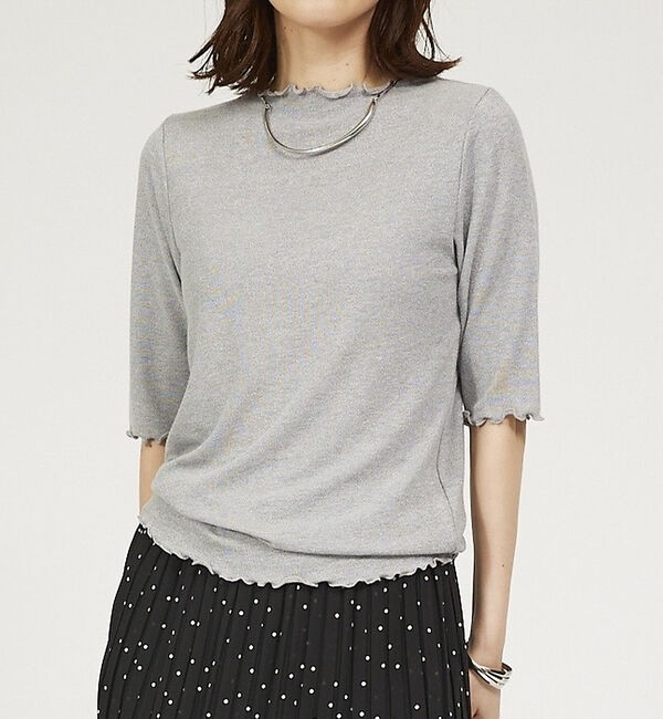 abahouse mavie「メロウスパーク5分袖プルオーバー」|Tシャツ・カットソー|ライトグレー