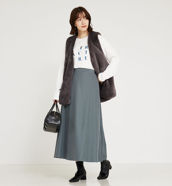 abahouse mavie「【セットアップ対応】ウォームツイルフレアースカート」|スカート|