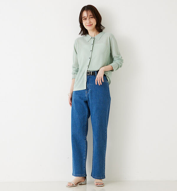 abahouse mavie「【アンサンブル対応】スパンコールシアーニットシャツ」|ニット・セーター|