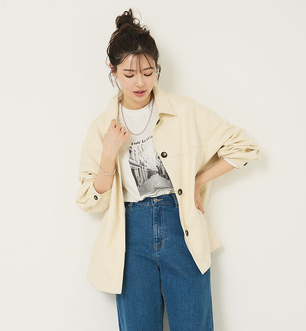 abahouse mavie「ソフトレザーライクブルゾン」|ブルゾン・スタジャン|