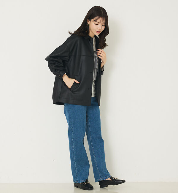 abahouse mavie「ソフトレザーライクブルゾン」|ブルゾン・スタジャン|