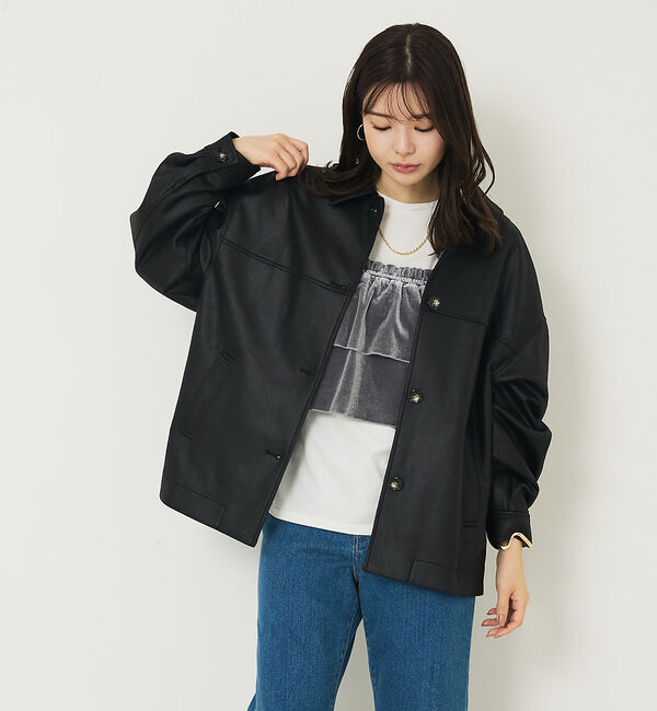 abahouse mavie「ソフトレザーライクブルゾン」|ブルゾン・スタジャン|