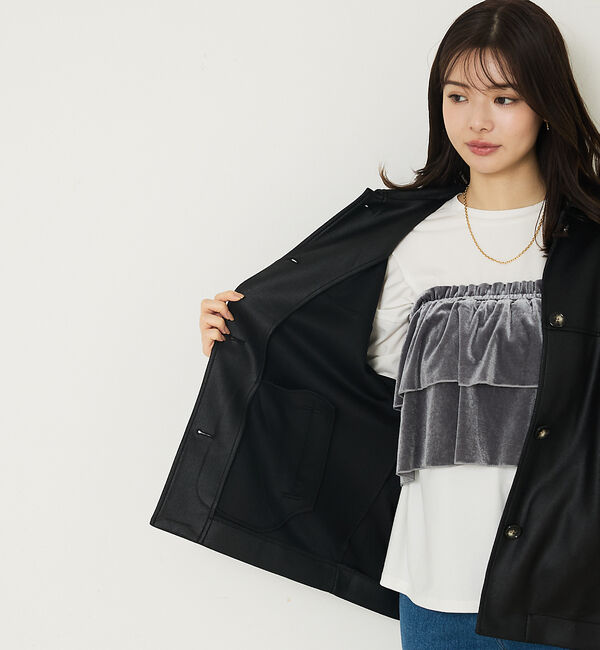 abahouse mavie「ソフトレザーライクブルゾン」|ブルゾン・スタジャン|