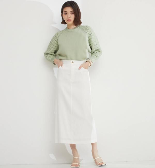 TIARA「柄スリーブニット」|ニット・セーター|ミント