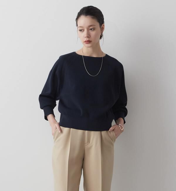 Liesse「片畔ニットプルオーバー」|ニット・セーター|ネイビー