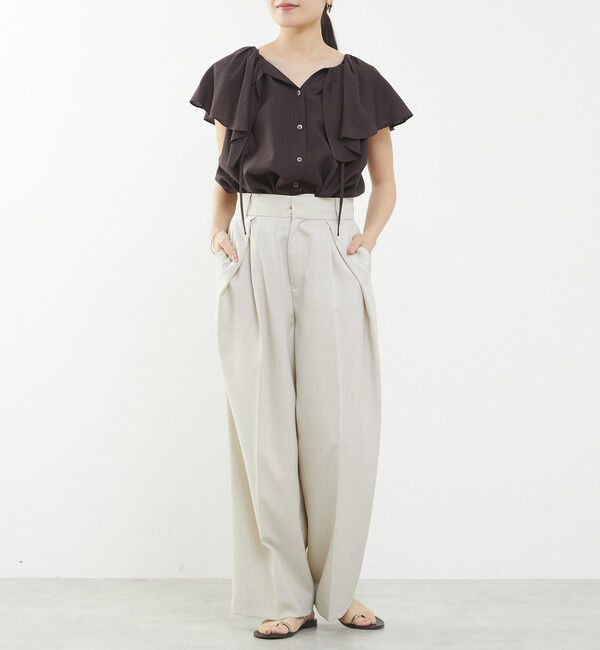 Liesse「フリルカラーブラウス」|シャツ・ブラウス|