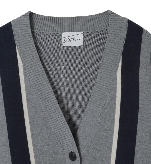 SOFFITTO「ストライプジャガードカーディガン」|カーディガン|