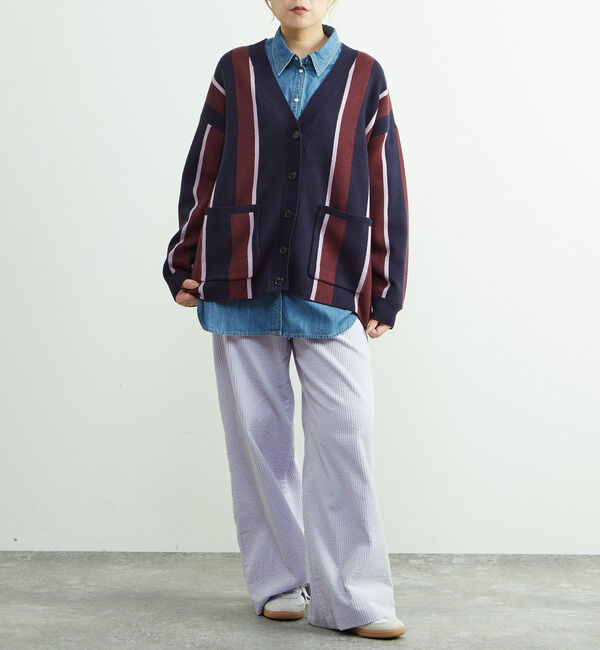 SOFFITTO「ストライプジャガードカーディガン」|カーディガン|