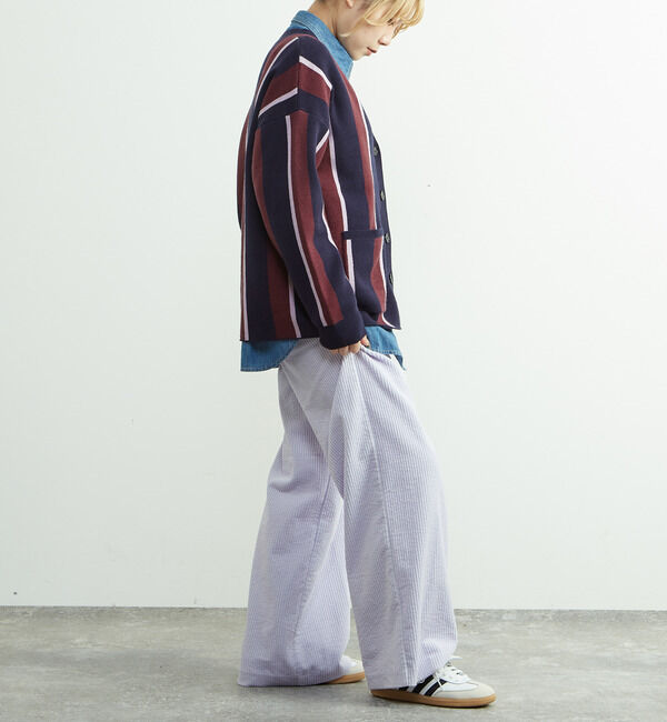 SOFFITTO「ストライプジャガードカーディガン」|カーディガン|