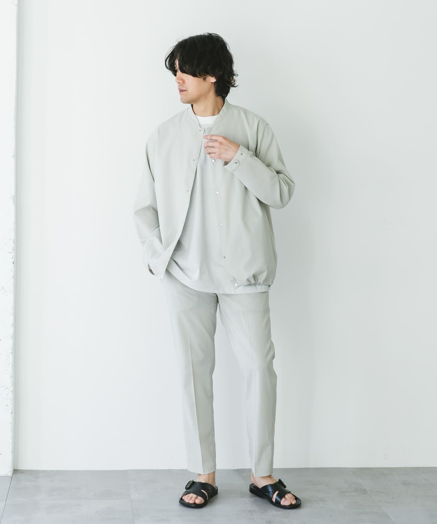 URBAN RESEARCH DOORS「『UR TECH DRYLUXE』『イージーケア/速乾/UVカット』ノーカラーブルゾン」|ブルゾン・スタジャン|