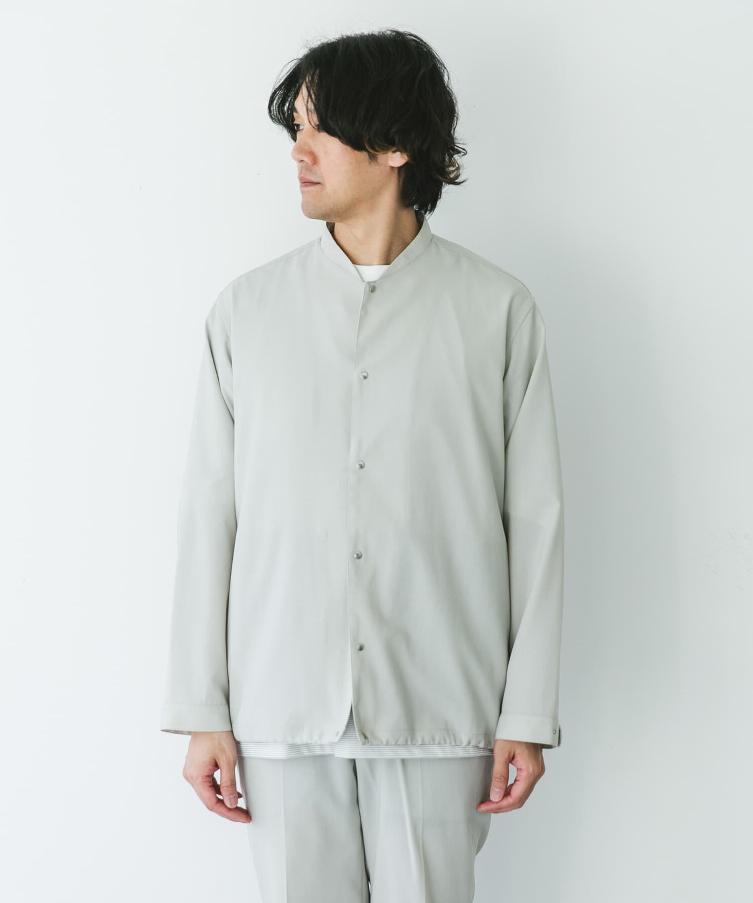 URBAN RESEARCH DOORS「『UR TECH DRYLUXE』『イージーケア/速乾/UVカット』ノーカラーブルゾン」|ブルゾン・スタジャン|