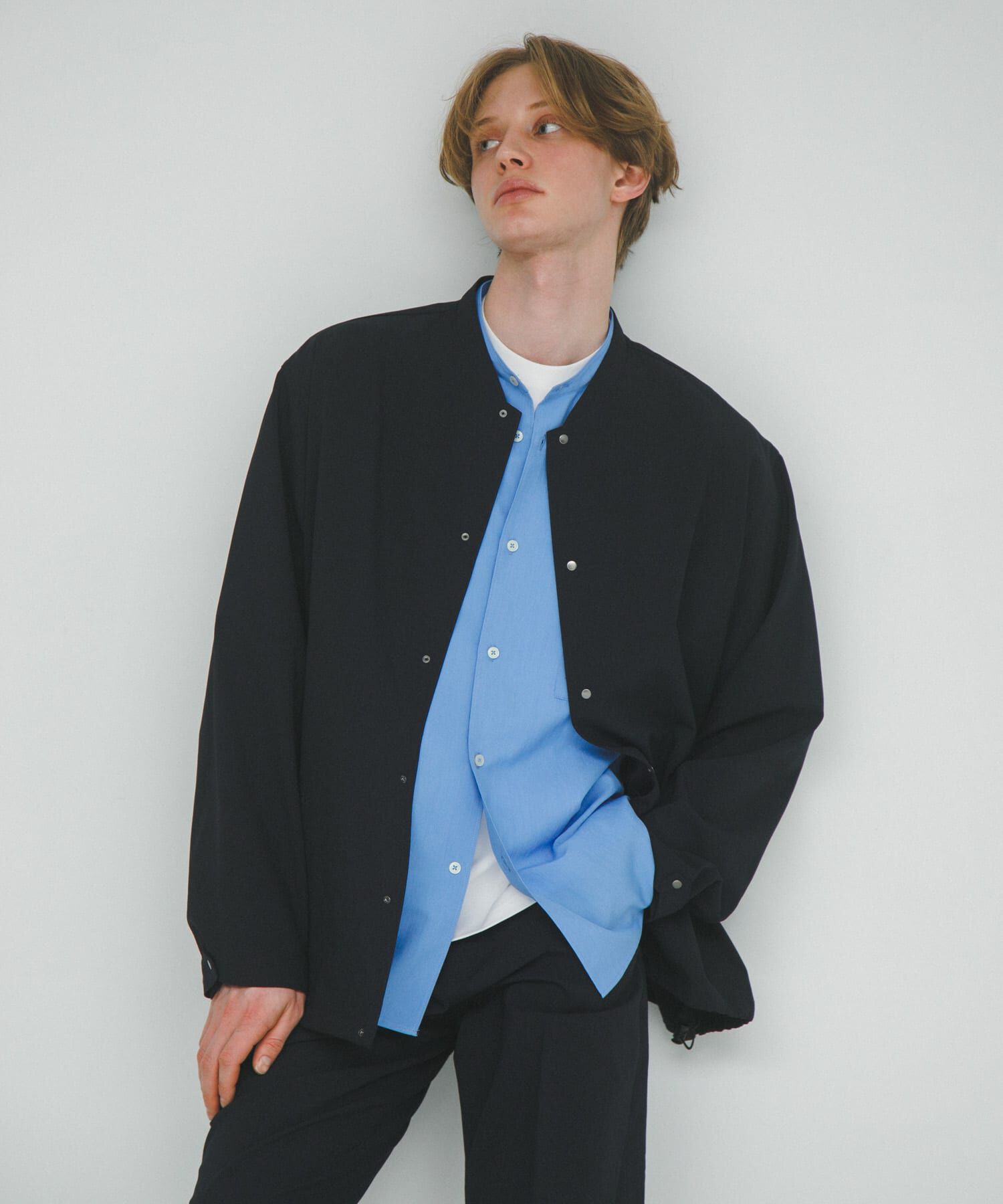 URBAN RESEARCH DOORS「『UR TECH DRYLUXE』『イージーケア/速乾/UVカット』ノーカラーブルゾン」|ブルゾン・スタジャン|