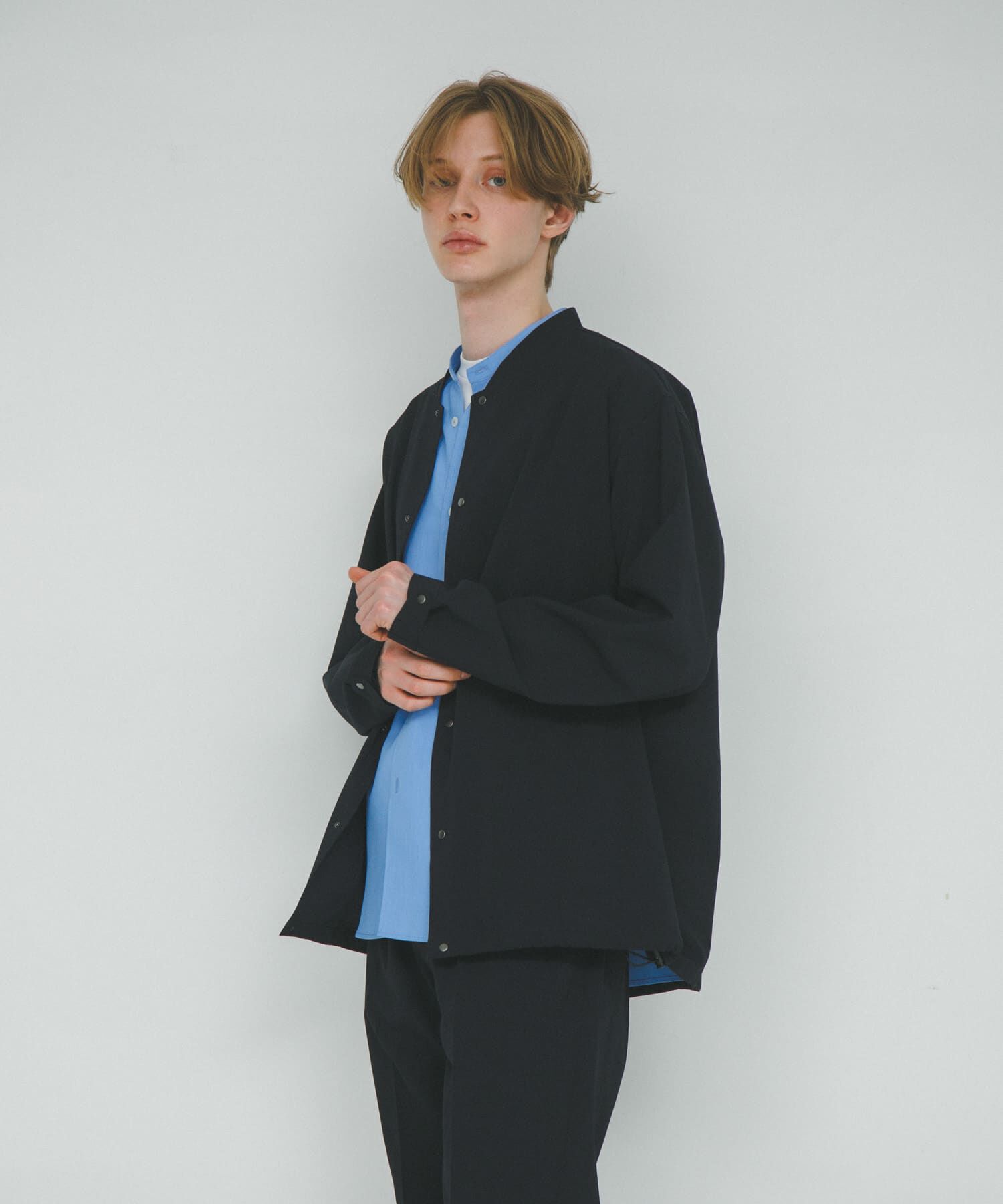 URBAN RESEARCH DOORS「『UR TECH DRYLUXE』『イージーケア/速乾/UVカット』ノーカラーブルゾン」|ブルゾン・スタジャン|