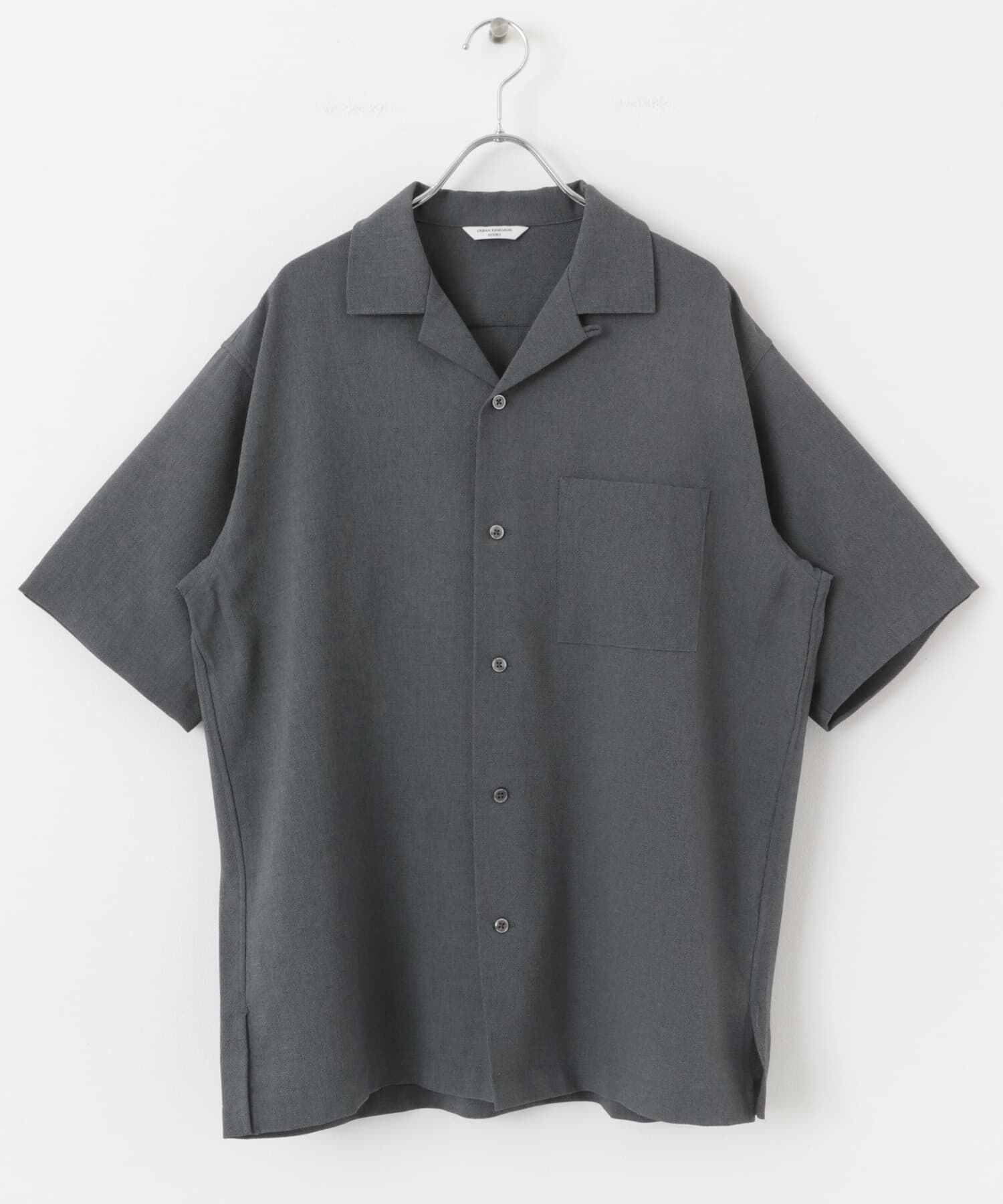 URBAN RESEARCH DOORS「マイクロサッカー オープンカラー ショートスリーブシャツ」|シャツ・ブラウス|