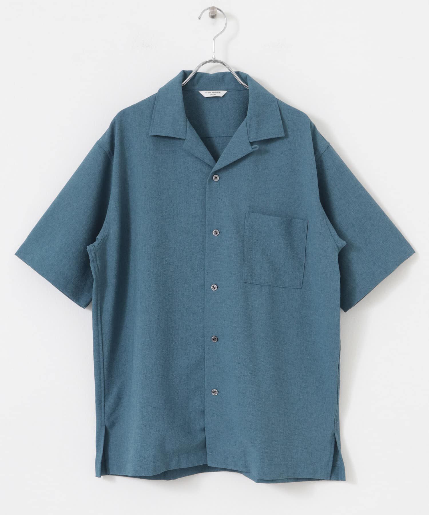 URBAN RESEARCH DOORS「マイクロサッカー オープンカラー ショートスリーブシャツ」|シャツ・ブラウス|