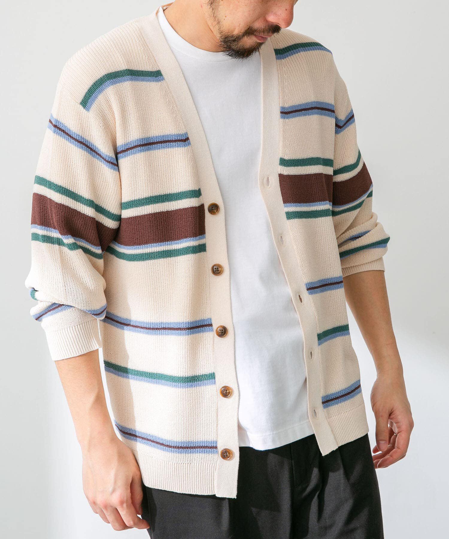 Sonny Label 「マルチボーダーニットカーディガン」|カーディガン|