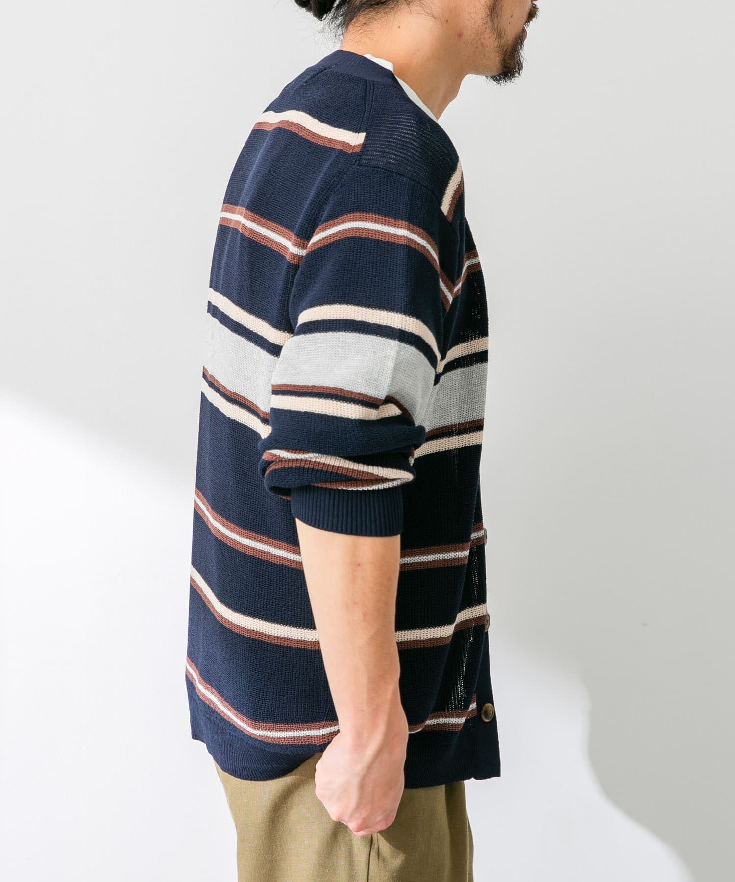 Sonny Label 「マルチボーダーニットカーディガン」|カーディガン|