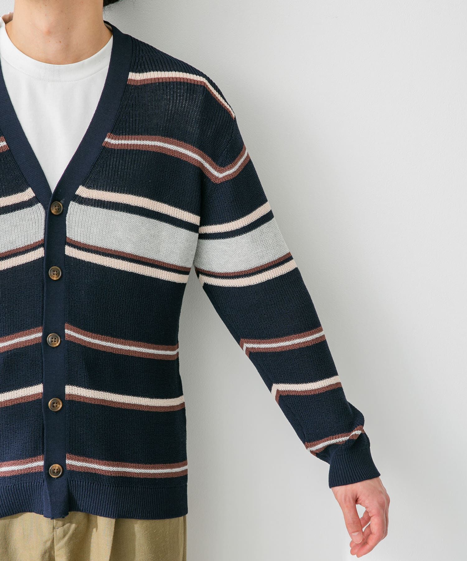 Sonny Label 「マルチボーダーニットカーディガン」|カーディガン|