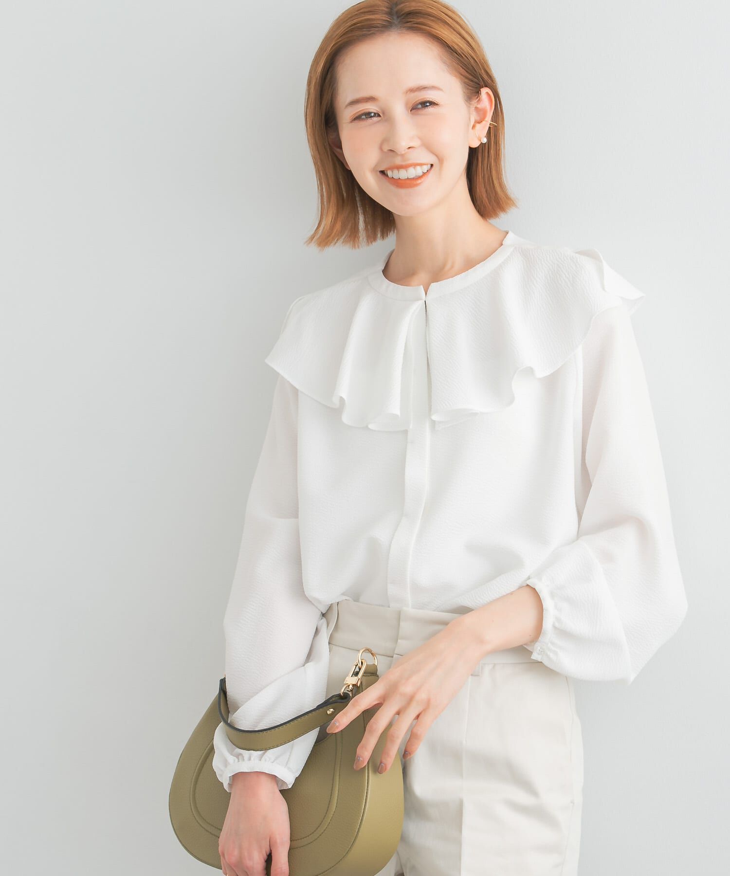 URBAN RESEARCH ROSSO「楊柳フリルブラウス」|シャツ・ブラウス|