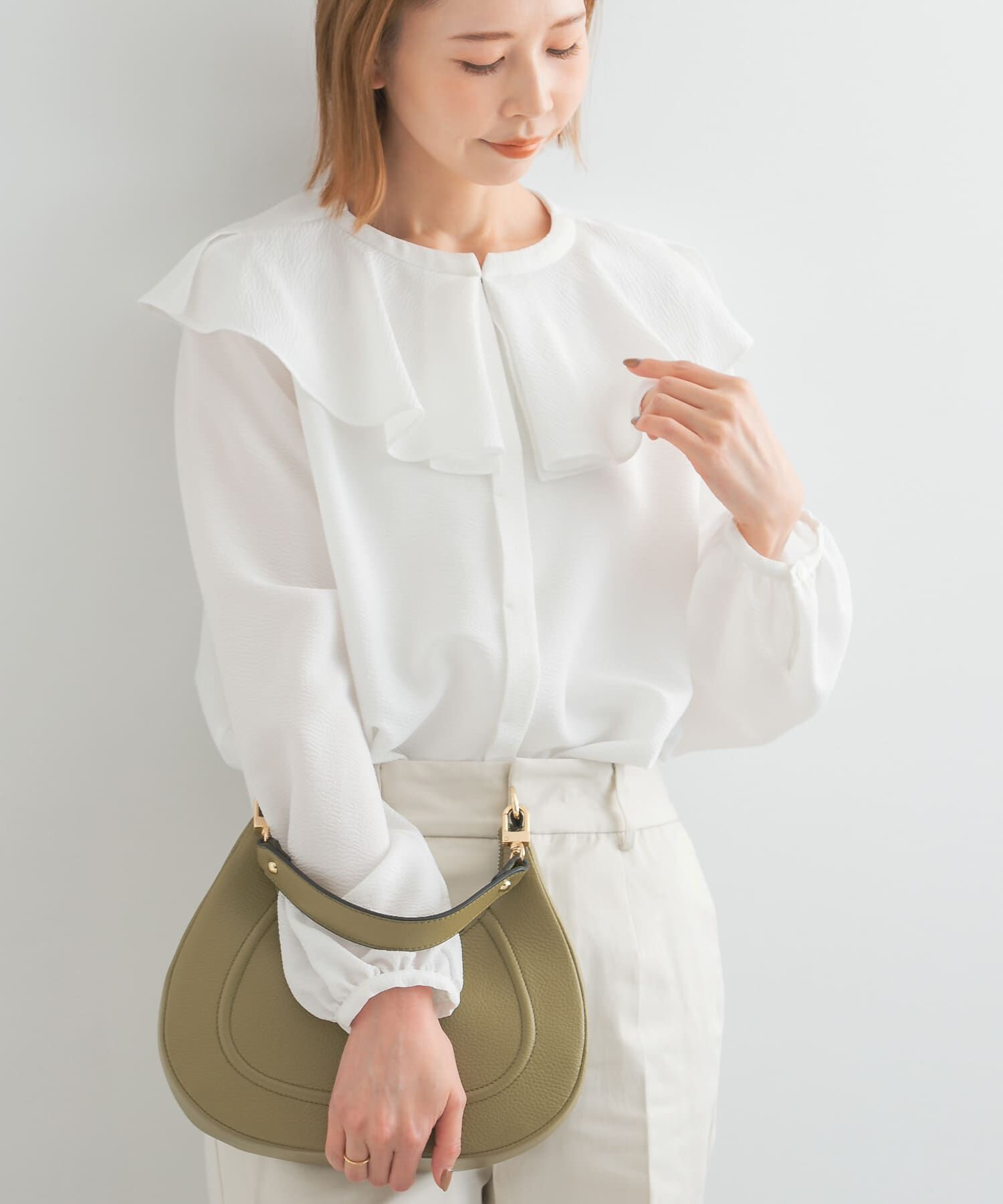 URBAN RESEARCH ROSSO「楊柳フリルブラウス」|シャツ・ブラウス|