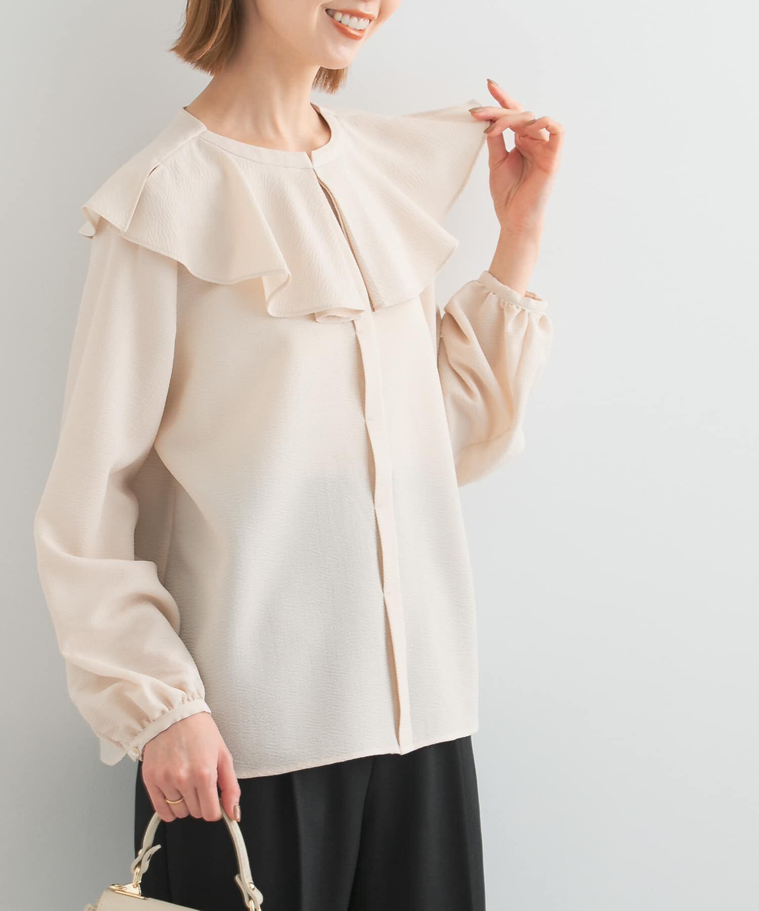 URBAN RESEARCH ROSSO「楊柳フリルブラウス」|シャツ・ブラウス|