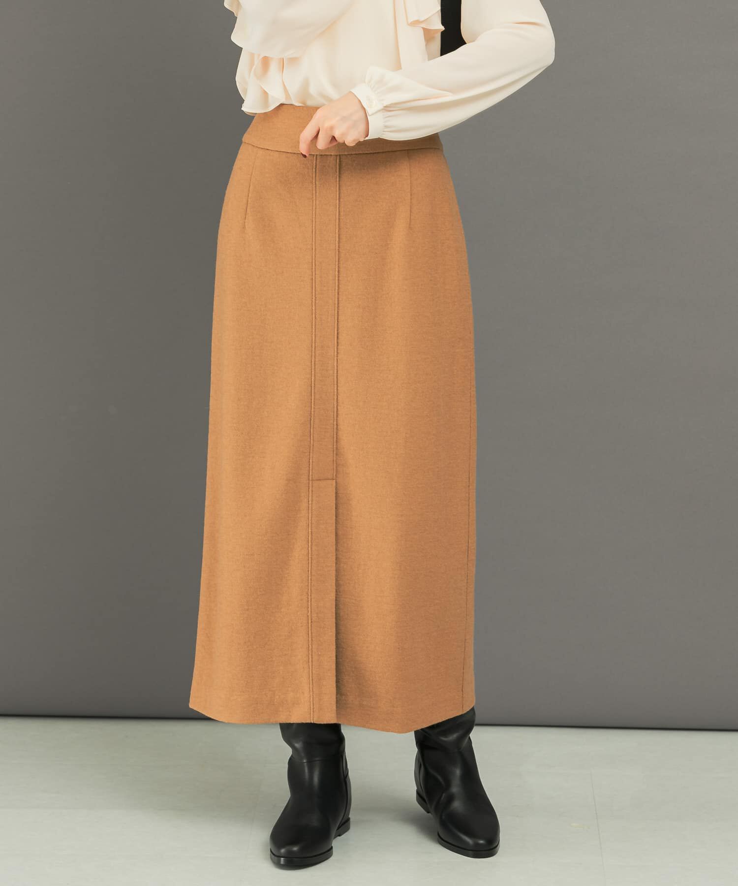 URBAN RESEARCH ROSSO「ウール混ブークレストレートスカート」|スカート|キャメル