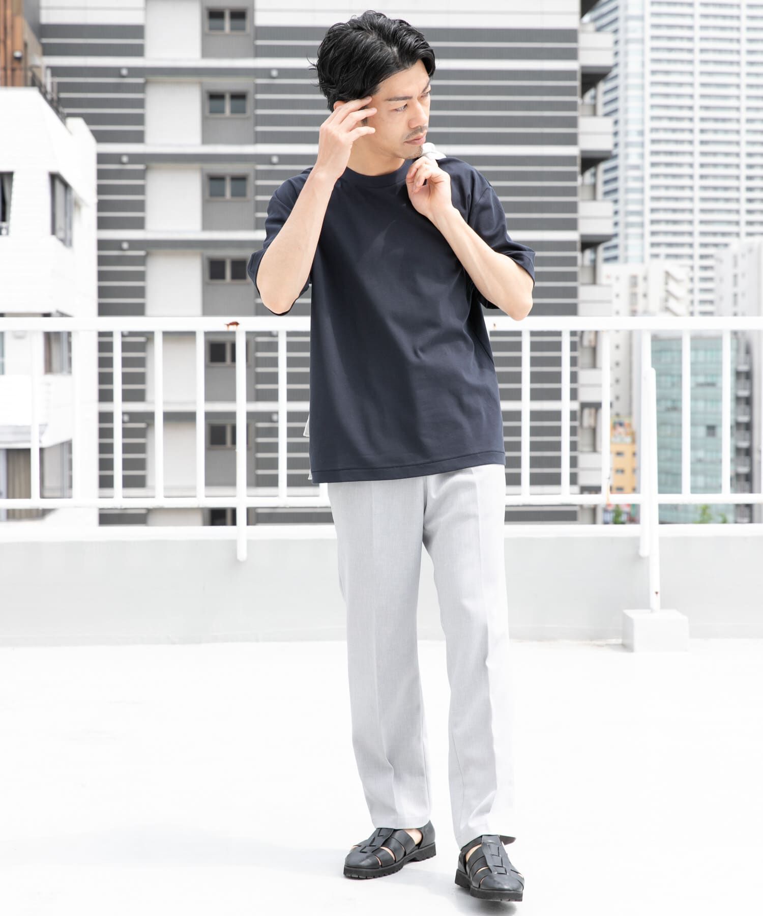 URBAN RESEARCH ROSSO「『XLサイズあり』『UR TECH』防汚加工 リラックスクルーネックTシャツ」|Tシャツ・カットソー|