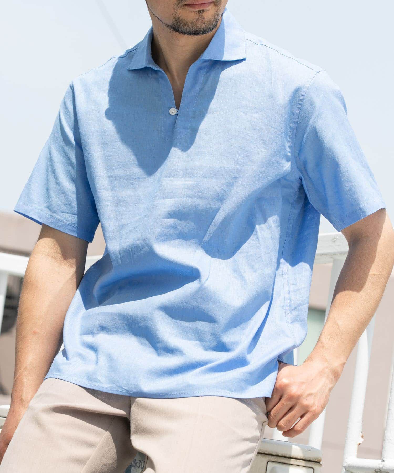 URBAN RESEARCH ROSSO「『XLサイズあり』リラックスコットンリネンスキッパーシャツ」|シャツ・ブラウス|