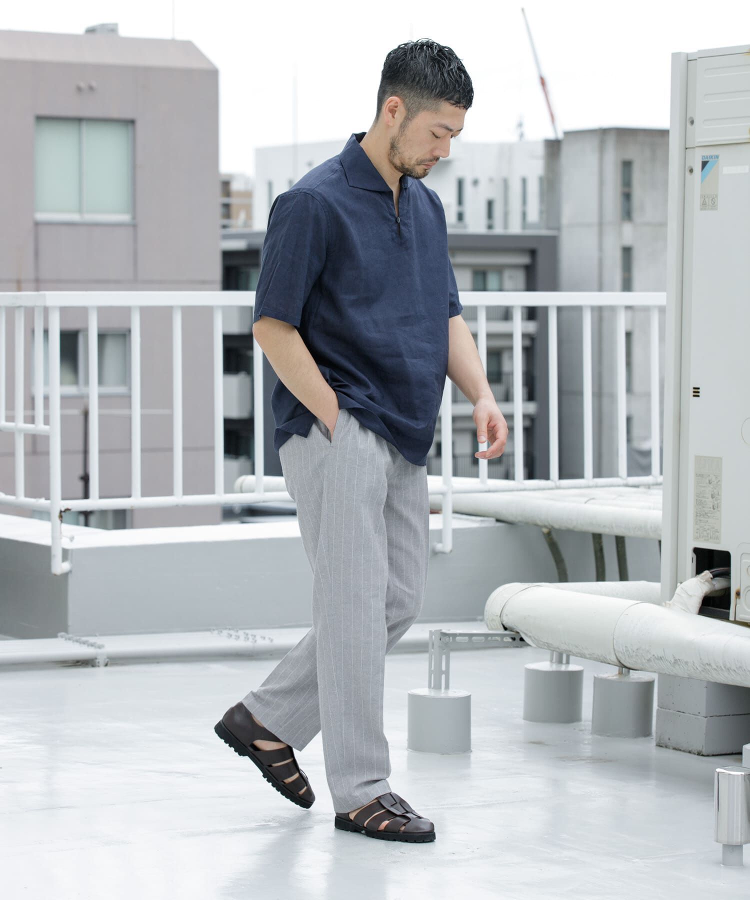 URBAN RESEARCH ROSSO「『XLサイズあり』リラックスコットンリネンスキッパーシャツ」|シャツ・ブラウス|