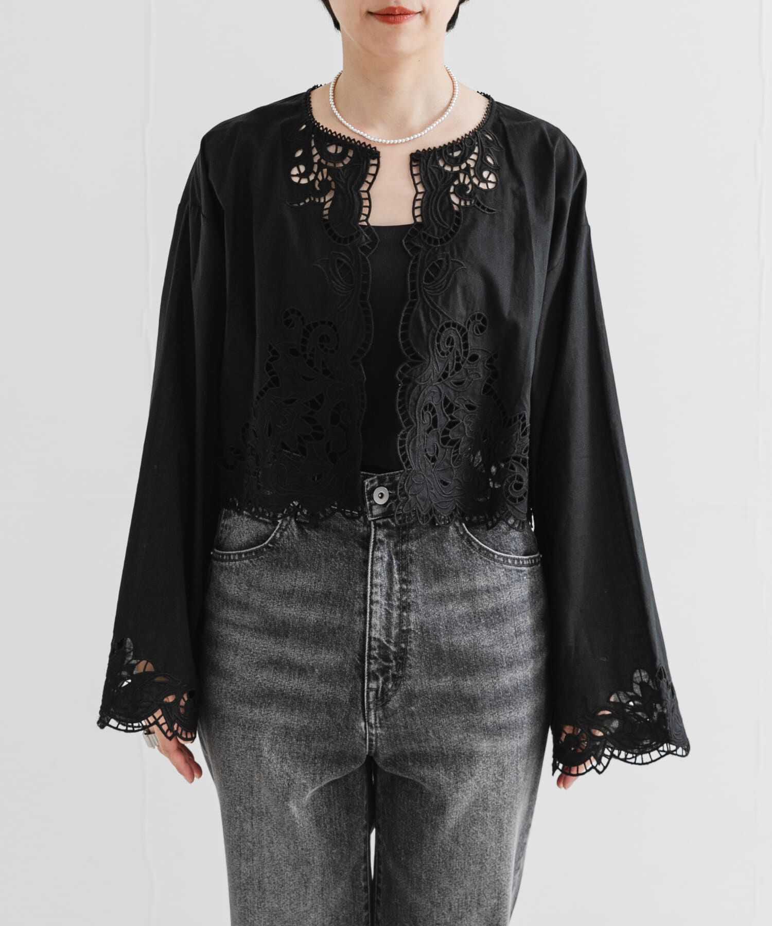 URBAN RESEARCH「カットワークレース刺繍ブラウス」|シャツ・ブラウス|