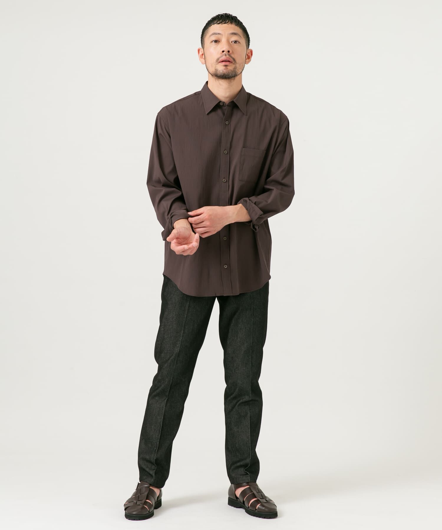 URBAN RESEARCH ROSSO「『XLサイズあり』ストレッチワッシャーロングスリーブシャツ」|シャツ・ブラウス|