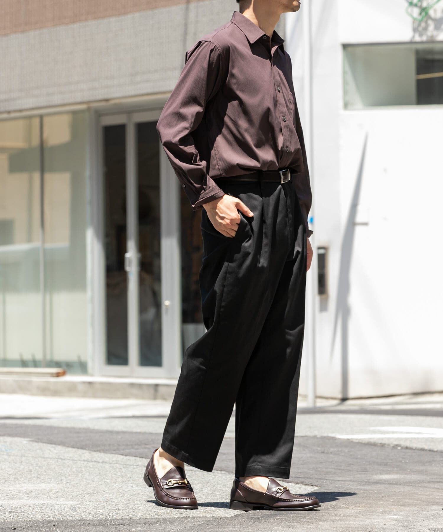 URBAN RESEARCH ROSSO「『XLサイズあり』ストレッチワッシャーロングスリーブシャツ」|シャツ・ブラウス|