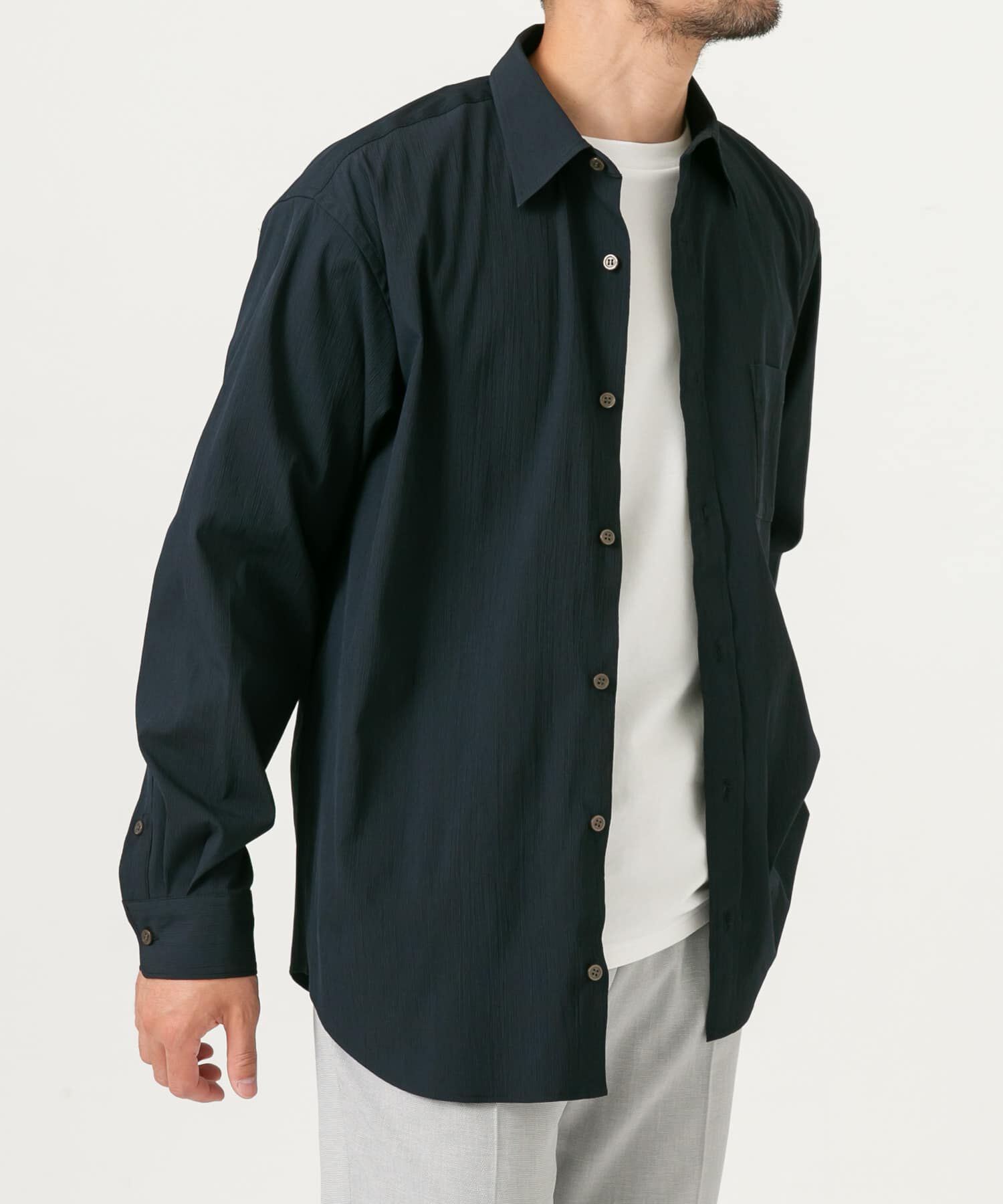 URBAN RESEARCH ROSSO「『XLサイズあり』ストレッチワッシャーロングスリーブシャツ」|シャツ・ブラウス|