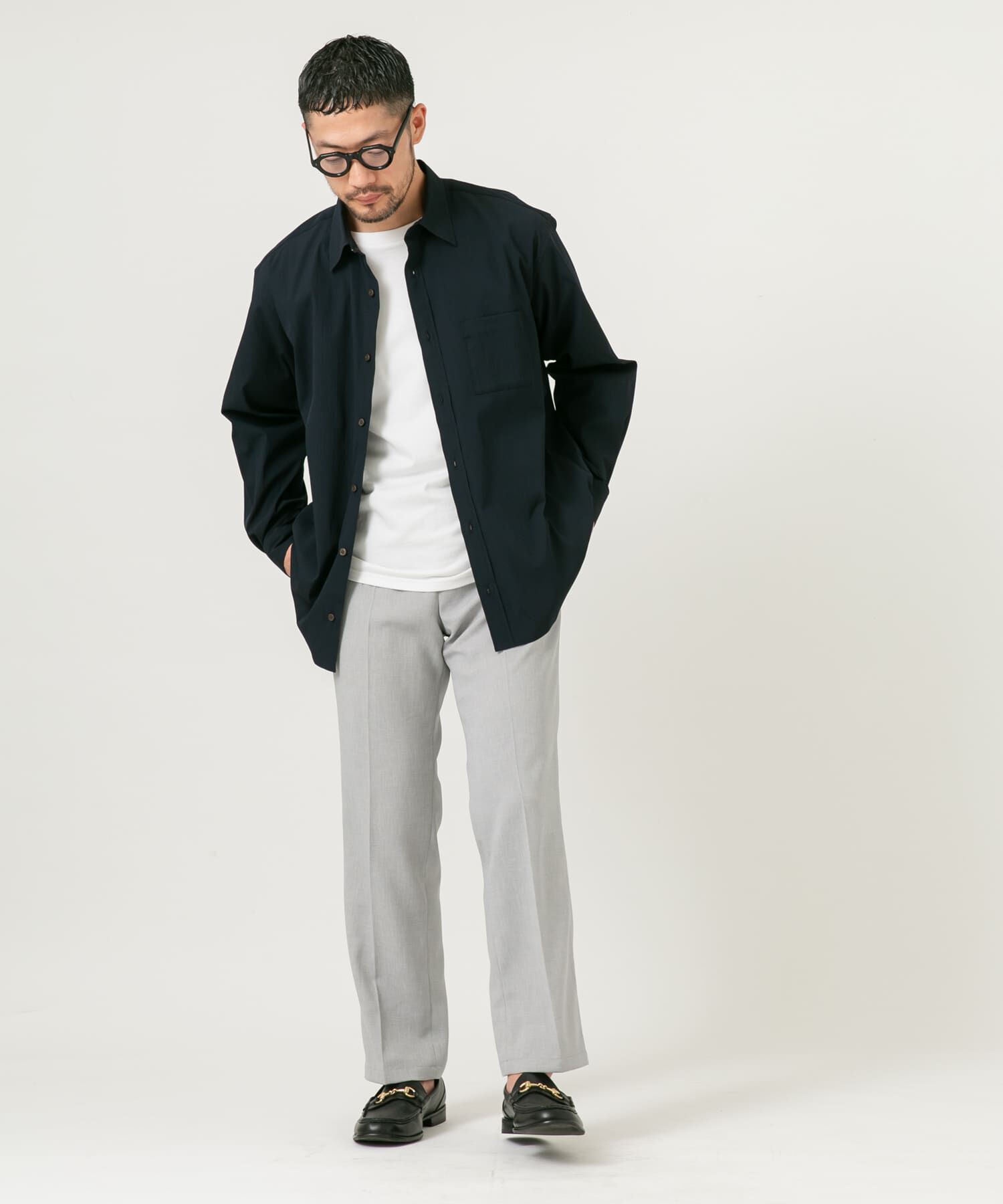 URBAN RESEARCH ROSSO「『XLサイズあり』ストレッチワッシャーロングスリーブシャツ」|シャツ・ブラウス|