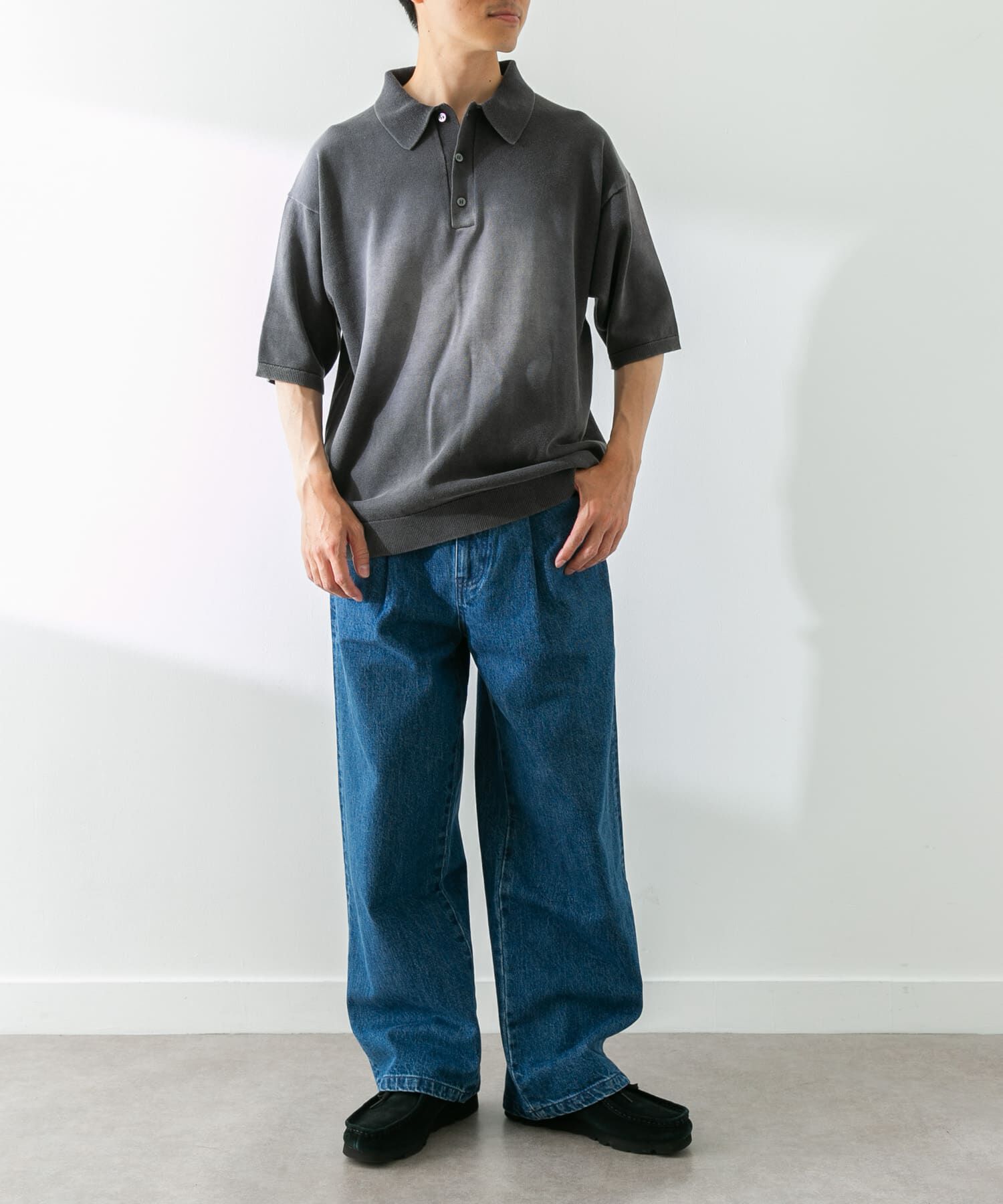 Sonny Label 「ピグメントニットポロシャツ」|ニット・セーター|