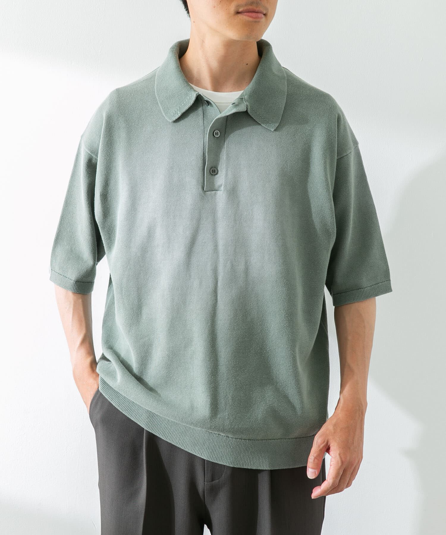 Sonny Label 「ピグメントニットポロシャツ」|ニット・セーター|