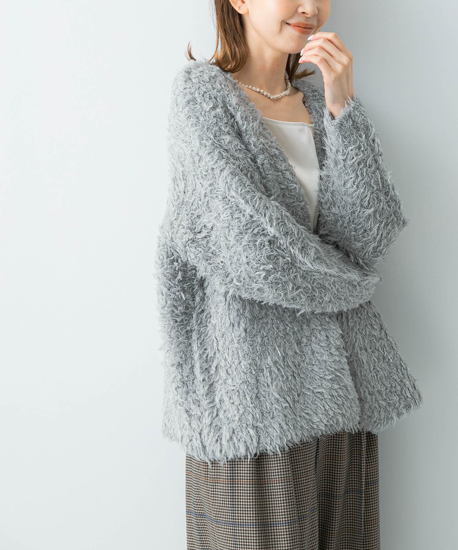 URBAN RESEARCH ROSSO「ヘアリーカーディガン」|カーディガン|グレー