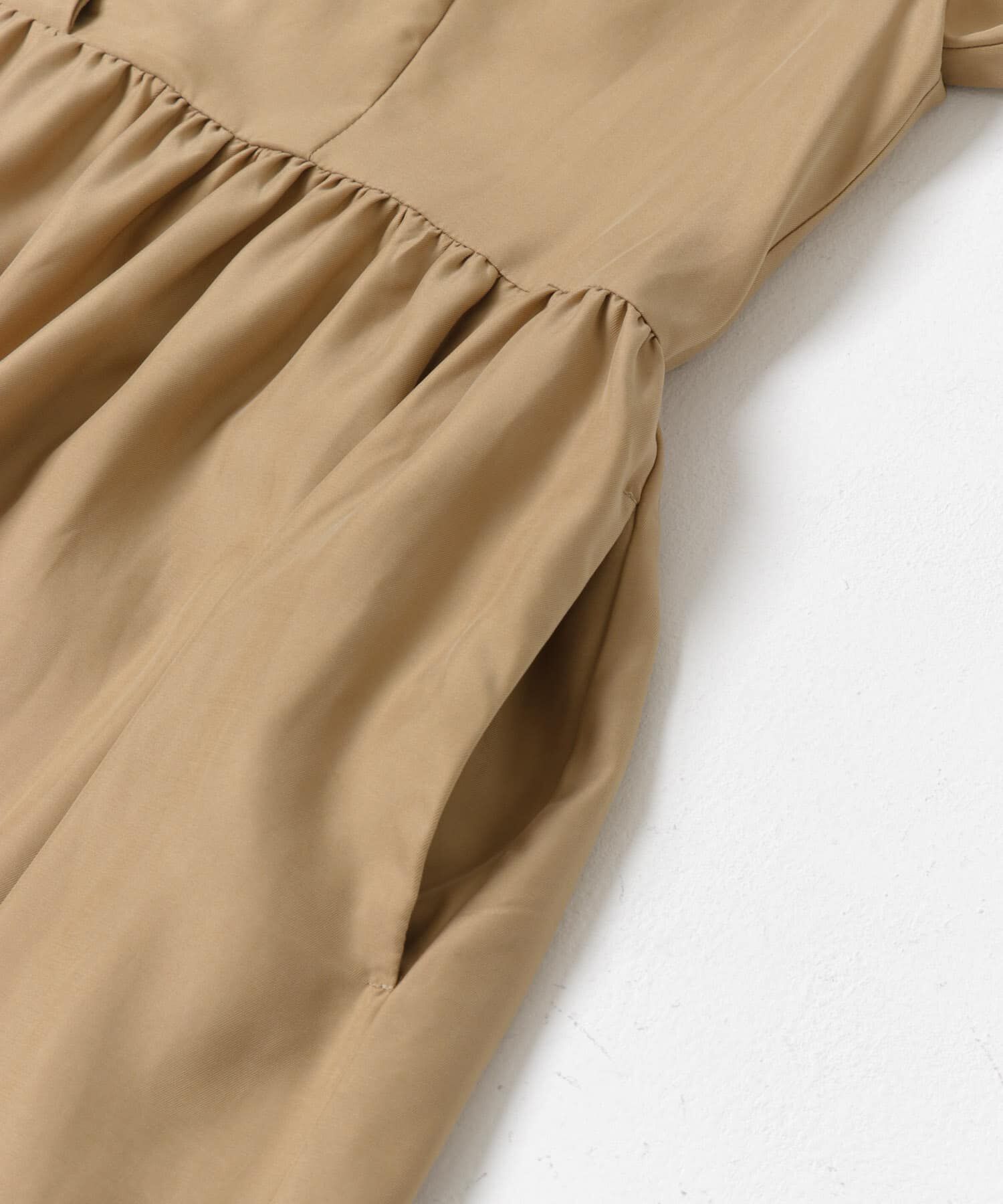 URBAN RESEARCH ROSSO「キュプラ混フィブリルギャザーワンピース」|ワンピース|