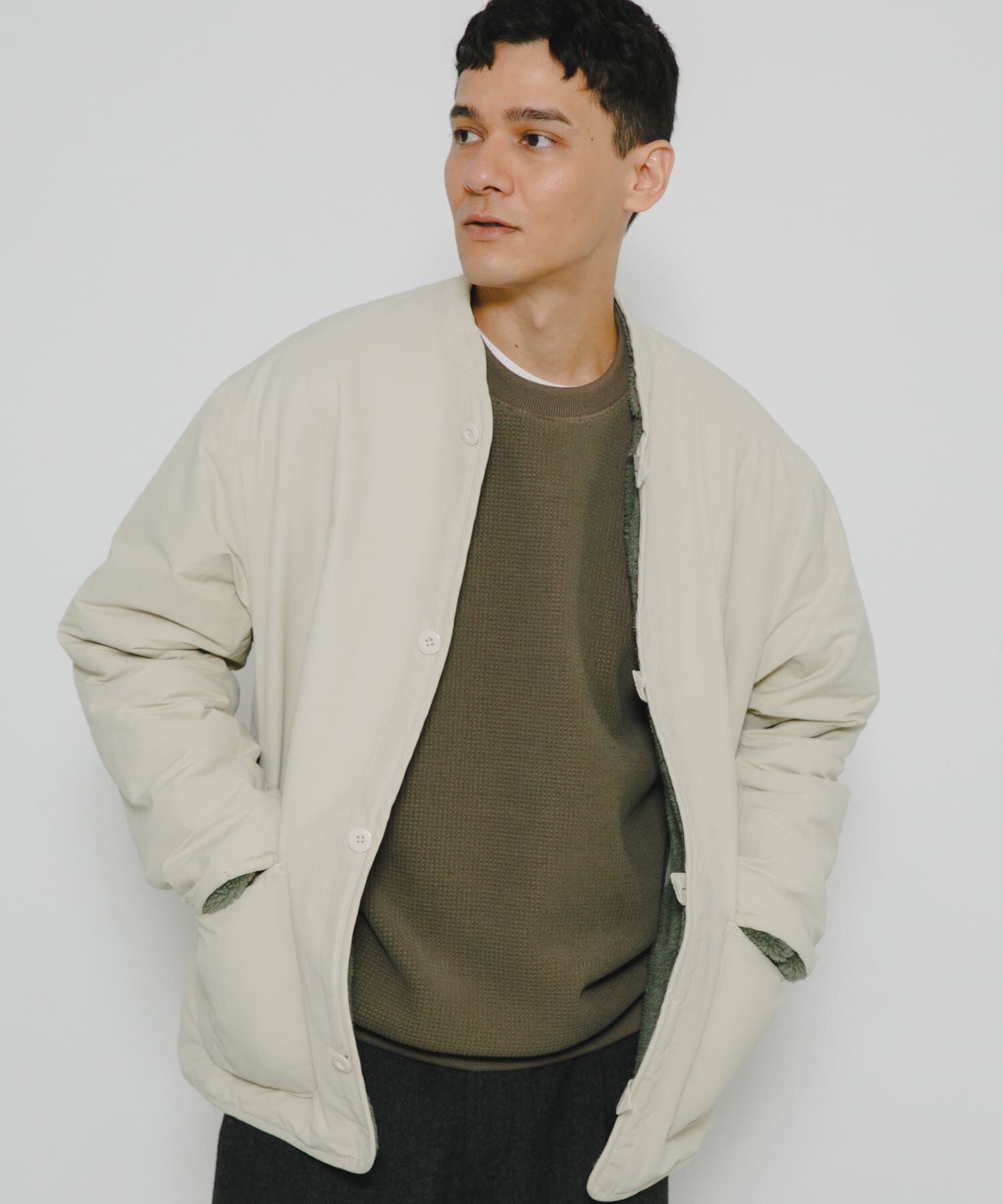 Sonny Label 「『別注』ARMY TWILL&times;Sonny Label　Reversible Jacket」|ノーカラーコート|