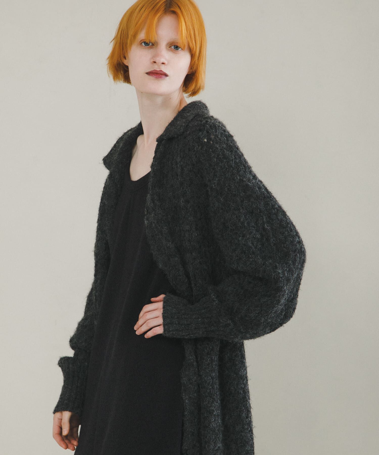 LAATO「mesh knit polo cardigan」|カーディガン|