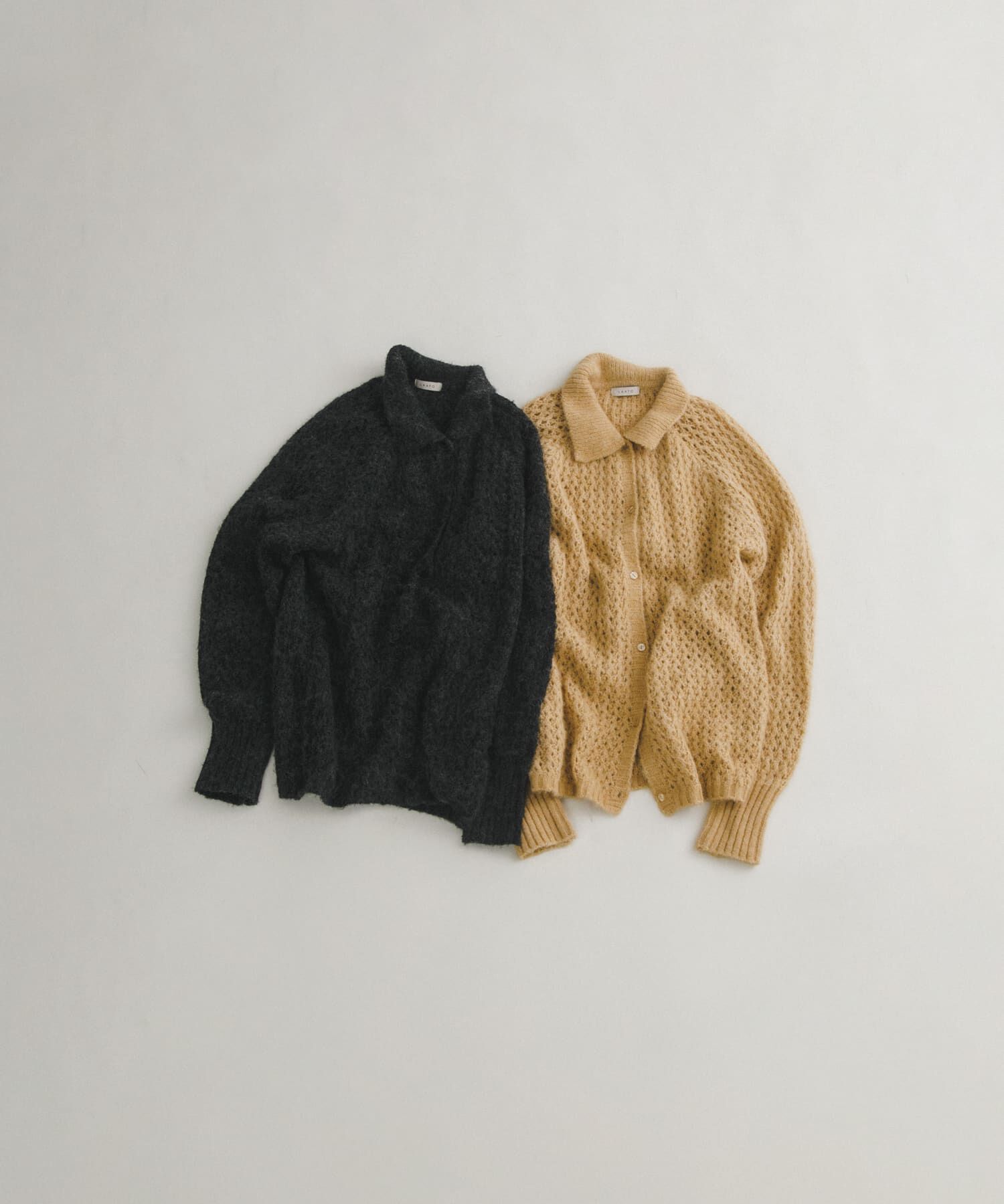 LAATO「mesh knit polo cardigan」|カーディガン|