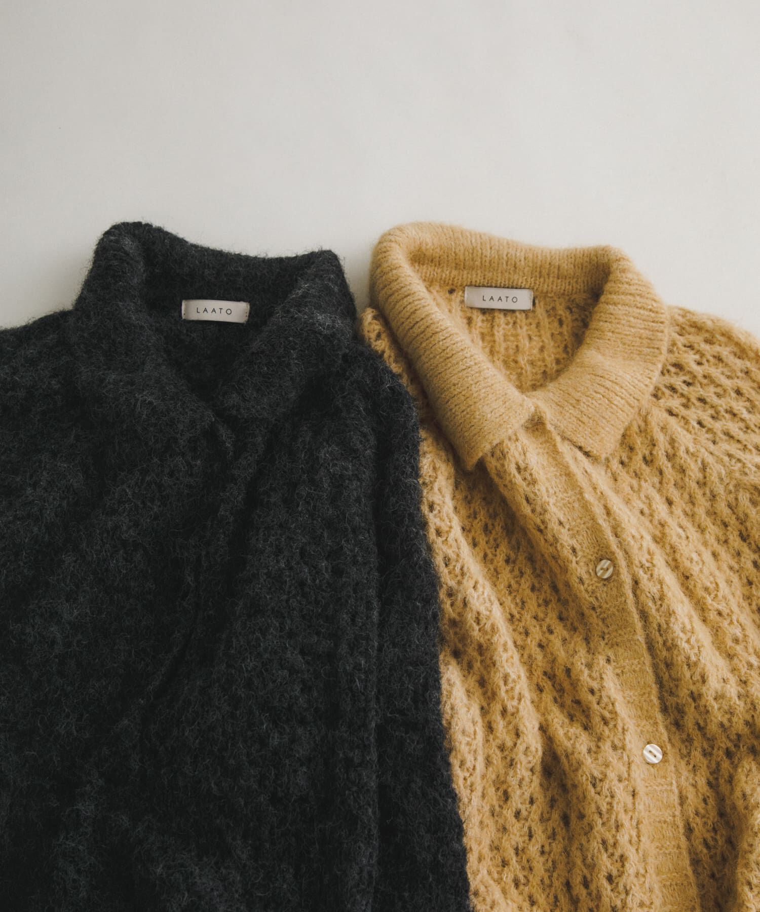 LAATO「mesh knit polo cardigan」|カーディガン|