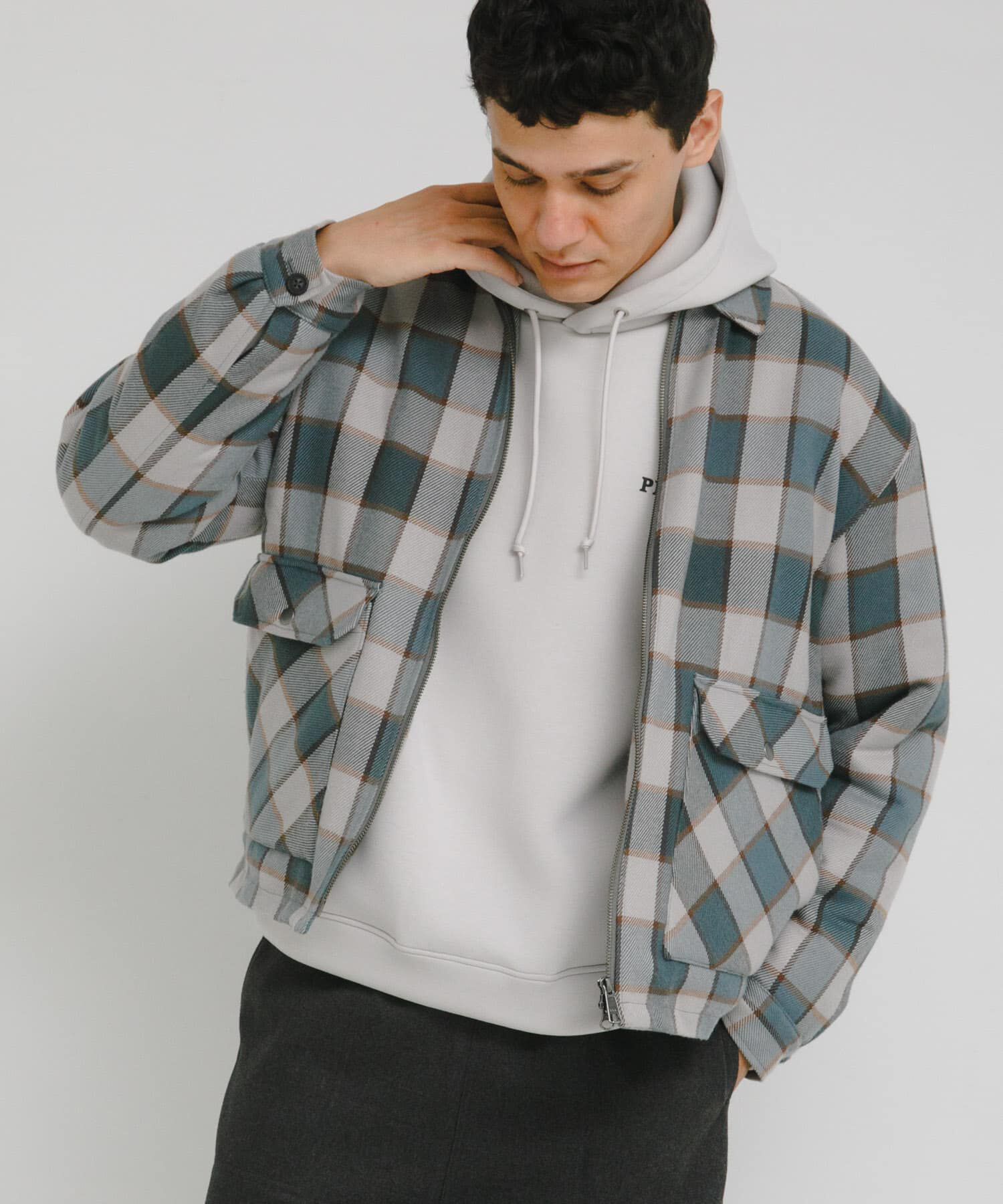 Sonny Label 「パデッドショートジップブルゾン」|ブルゾン・スタジャン|グレー系その他