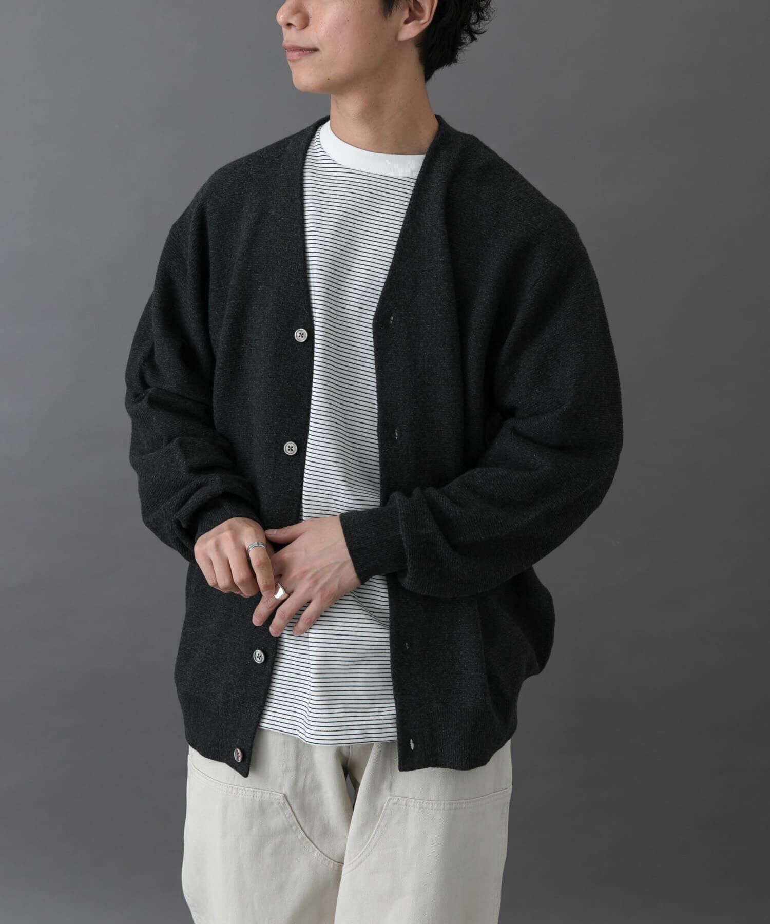 URBAN RESEARCH DOORS「FORK&SPOON　PROVORONE Vネックカーディガン」|カーディガン|