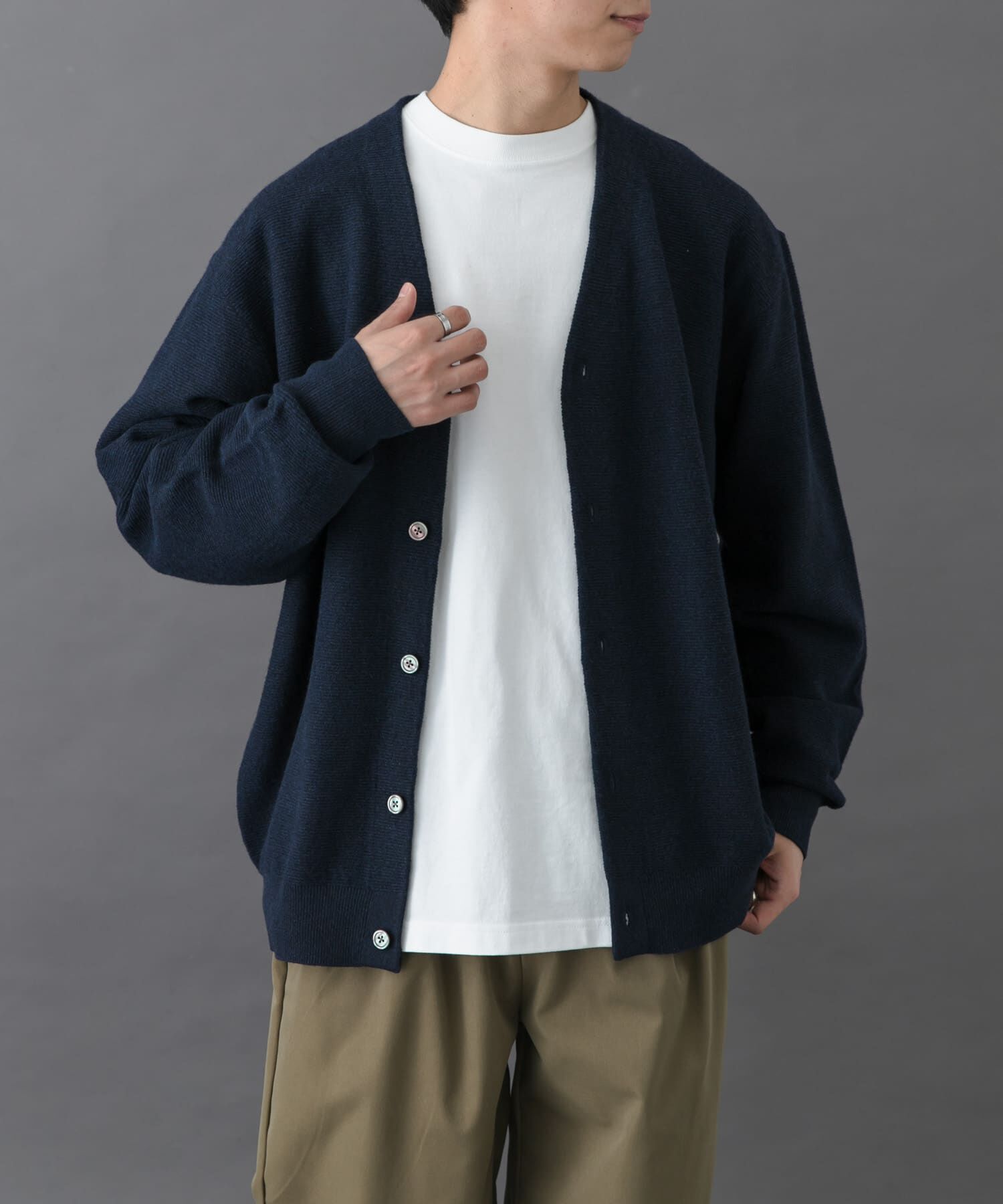 URBAN RESEARCH DOORS「FORK&SPOON　PROVORONE Vネックカーディガン」|カーディガン|