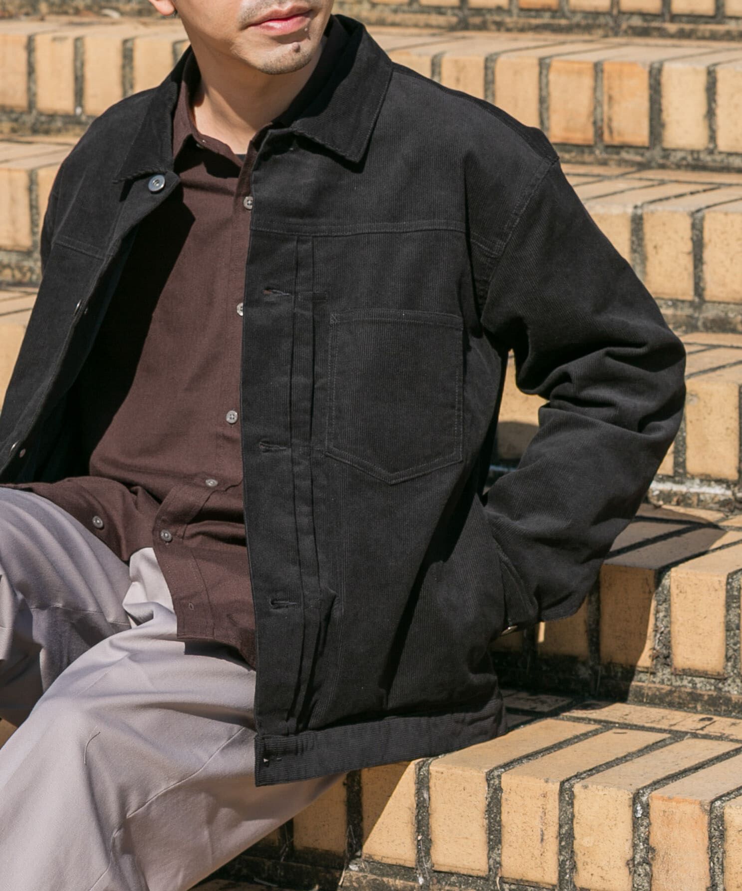 URBAN RESEARCH ROSSO「『XLサイズあり』リラックスコーデュロイブルゾン」|ブルゾン・スタジャン|ブラック