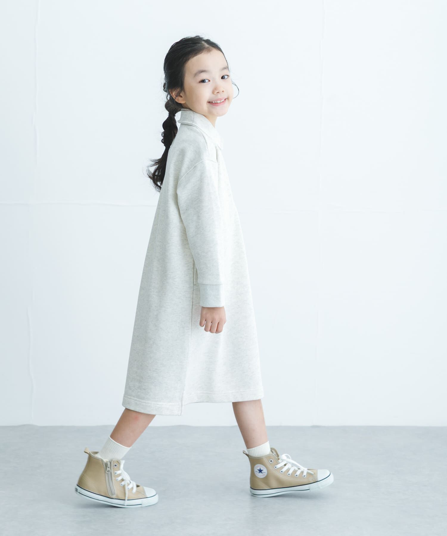 URBAN RESEARCH DOORS「『WEB/一部店舗限定サイズ』裏毛ハーフジップワンピース(KIDS)」|ワンピース|